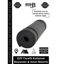 #KampMatı Taşıma Askılı Su Geçirmez Çift Taraflı Kaymaz Çadır Uyku 6mm Siyah Kamp Yer Minderi