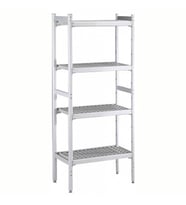 Electrolux Professional Düz Etejer Seti, Aluminyum Ayaklı, 4 Raflı, Her Raf Demonte Polietilen Tabletlerden Oluşur, Tabletler Bulaşık Makinesinde Yıkanabilir - 475x1216 Mm, H=1700 Mm BLS1216