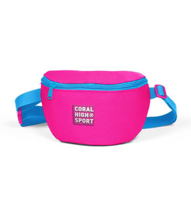 Coral High Sport Neon Pembe Mavi İki Bölmeli Bel Çantası 22623
