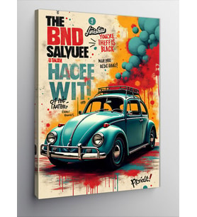 Kanvas Tablo Nostaljik Volkswagen Beetle