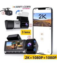 3 Kameralı 2K Ultra HD Wi-Fi Araç Kamera Seti