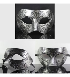 Gümüş Renk Antik Tarz Balo Maskesi