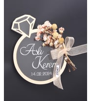 50 Adet 9x7cm Yüzük Pleksi Magnet İsimli Söz Nişan Düğün Hediyesi (Karışık)