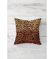 Leopar Desenli Çift Tarafı Baskılı Gizli Fermuarlı Yastık Kılıfı Kırlent Koltuk Yastık Kılıfı