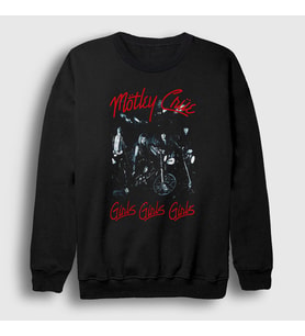 Presmono Unisex Siyah Girls Mötley Crüe Sweatshirt 167121tt