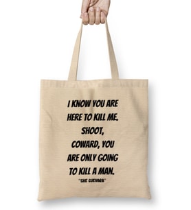 Che Guevara Quotes Gift - Vintage Retro Rainbow Style Bez Çanta Uzun Saplı