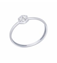 Diamond Line-Gülaylar Beyaz Altın 14 Ayar Geometrik Yüzük