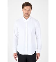 Beyaz Uzun Kol Düğmeli Yaka Cepsiz Performans Ürün Slim Fit  Gömlek 1004250270