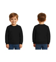 Unisex Düz Baskısız Çocuk Sweatshirt  3 İplik Şardonlu Kumaş (Siyah)