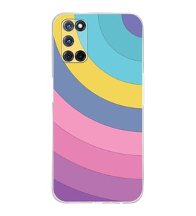 PrintiFy Oppo A92 Uyumlu Kamera Korumalı Renk Cümbüşü B Tasarımlı Şeffaf Silikon Kılıf