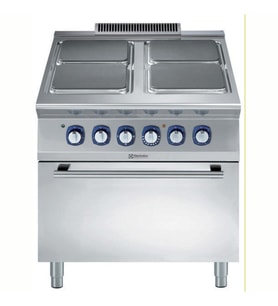 Electrolux Professional E9ECEH4QE0 4 Pleytli Elektrikli Kuzine+fırın-800mm ,391041