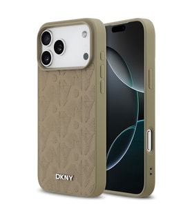 Apple iPhone 17 Pro Max Uyumlu Kılıf DKNY Orjinal Lisanslı M-safe Şarj Özellikli 3D Yazılı Grid Pattern Kapak