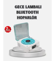 3-Ü-1 Gece Işığı Hoparlör Dijital Saat Plak Çalar Tasarımlı