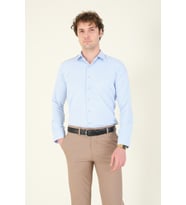 Giyim Dünyası Erkek Slim Fit Gömlek Mavi