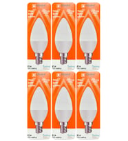 (6 Adet) Osaka 7W (50W) Sarı Işık (3000K) E14 Duylu (İnce Duy) Led Mum Ampul