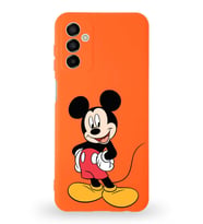 Samsung Galaxy A04s Uyumlu Lansman Kılıf Altı Kapalı İçi Kadife  Mickey Mouse-E Tasarımlı  Kapak (Şeffaf)