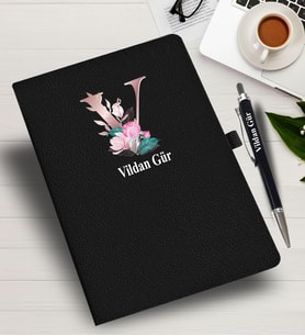Kişiye Özel harf Tasarımlı  İsme Özel Defter ve Kalem