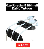 Yüksek Kaliteli Kompakt Yapıştırılabilir 5 Kanallı Kablo Düzenleyici Tutucu Kablo Organizeri 3 Adet