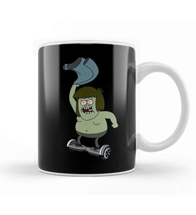 Regular Show Muscle Man Spinning On A Hoverboard Kupa Bardak Porselen
