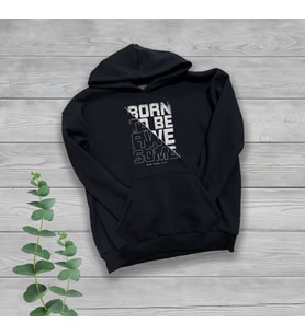 Born To Be Awesome Göğüs Baskılı Unisex Siyah Oversize Sweatshirt