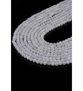 2 MM Faset Kesim Ay Taşı Dizi - Dizi0269 (Beyaz)