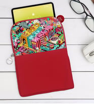 BK Gift Modern Soyut Tasarımlı Taşınabilir Koruyucu Tablet Kılıfı & Organizer Çanta - Kırmızı-1