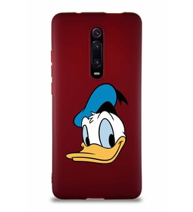 Xiaomi Redmi K20 Soft Premier Kapak Donald Duck-B Tasarımlı Silikon Kılıf - Mürdüm (Şeffaf)