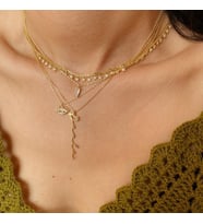 Kişiye Özel 925 Ayar Gümüş Dikey El Yazısı Font İsim Kolye (Gold)