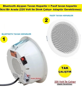 Bluetooth Alçıpan Tavan Hoparlör - Pasif Tavan Hoparlör ikisi Bir Arada