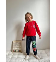 Cg Kids Minecraft Erkek Çocuk 2 Iplik Alt Üst Takım Süper Kalite Kumaş (Kırmızı)