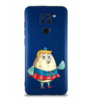 Xiaomi Redmi Note 9 Soft Premier Kapak Bayan Puff Tasarımlı Silikon Kılıf - Lacivert (Şeffaf)