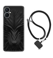 Tecno Spark 9T Kılıf Resimli Boyun Askılı İpli Desenli Silikon Black Fox 1325