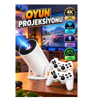Taşınabilir 4K Projeksiyon ve Oyun Konsolu – Çift Kollu Ayaklı Wi-Fi 6 Bluetooth 5.0