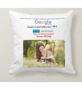 Kişiye Özel Dünyanın en güzel Annesi Fotoğraflı Google İpeksi Kadife Yastık