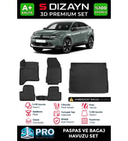 S-Dizayn Citroen C4 Hybrid 3D Pro Havuzlu Paspas ve Üst Bagaj Havuzu Seti (2'li SET) 2025 Üzeri A+ Kalite