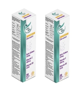 İmmuferon Beta Glucan 200mg, Vitamin C 1000mg, D3, Çinko, Karamürver 20 Efervesan - 2'li