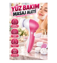 Yüz Bakım ve Masaj Aleti – Temizleme, Peeling ve Masaj Başlıklı, 2 AA Pilli