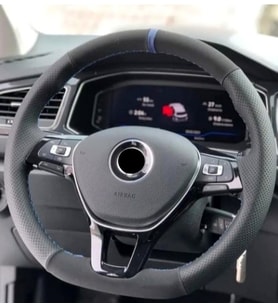 Dikmeli Direksiyon Kılıfı Noktalı-Alkantara Mavi Yüzük Fiat Linea Uyumlu