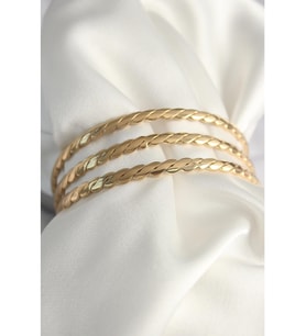 316L Çelik Gold Renk 65 mm Burma Ajda Model Kadın Bilezik