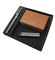Signator D290 İsme Özel Set - Deri Kartlık + Çakmak  + Kalem Seti  İsme Özel Hediyelik Set (Karışık)