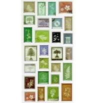 Vintage Sticker Pul Retro Style Kabartmalı Stiker Çıkartma Etiket 9x17 cm - Ağaç Yaprak Pul Mektup