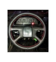 DİKİŞLİ DİREKSİYON KILIFI NOKTALI DERİ KIRMIZI DİKİŞLİ FIAT UNO İÇİN