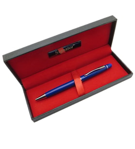 Signator® T582 Mavi Krom Tükenmez Kalem  İsme Özel Kalem  Hediyelik Kalem (Karışık)