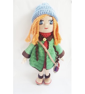 Bayan Maviş Bebek Amigurumi Organik Oyuncak