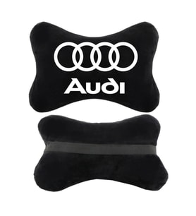 Audi Siyah Ortopedik Oto Boyun Yastığı Koltuk Yastığı Boyun Yastığı Papyon Yastık 2 Adet