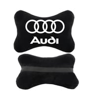 Audi Siyah Ortopedik Oto Boyun Yastığı Koltuk Yastığı Boyun Yastığı Papyon Yastık 2 Adet