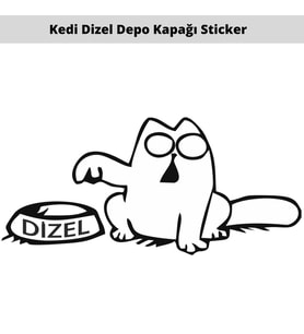 Kedi Depo Kapağı Oto Sticker 15 CM