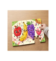 Gülen Meyveler Tasarımlı 24 Parça Ahşap Çocuk Puzzle