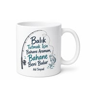 Balıkçılara Hediye Rasgele Yazılı Eğlenceli Çay Kupası Porselen Bardak