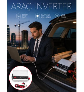 Northcity 500W Araç Aküsünü Prize Çeviren Güç İnvertörü - Kamp, Karavan ve Tekne İçin